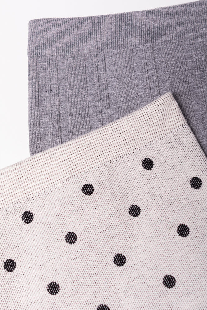 2 Pack Cable Knit Leggings Natural And Grey (1)