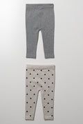2 Pack Cable Knit Leggings Natural And Grey (2)