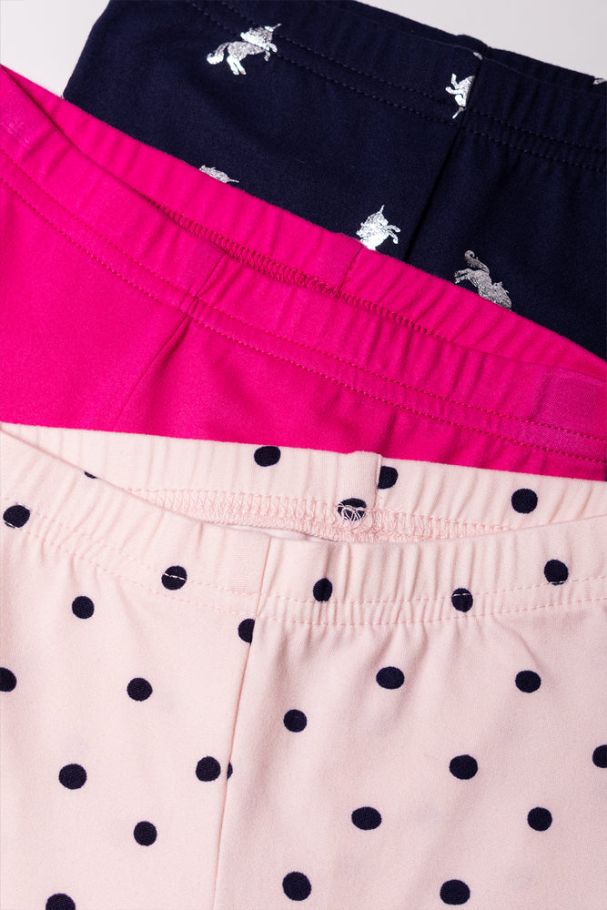 3 Pack Leggings Navy And Pink (1)