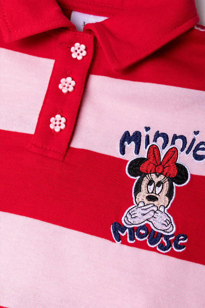 Minnie Mouse Stripe Golfer Red (1)