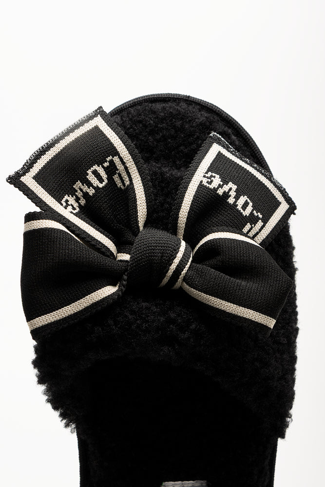 Bow Love Slippers Black (4)