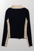 Zip Through Knit Jersey Navy (2)