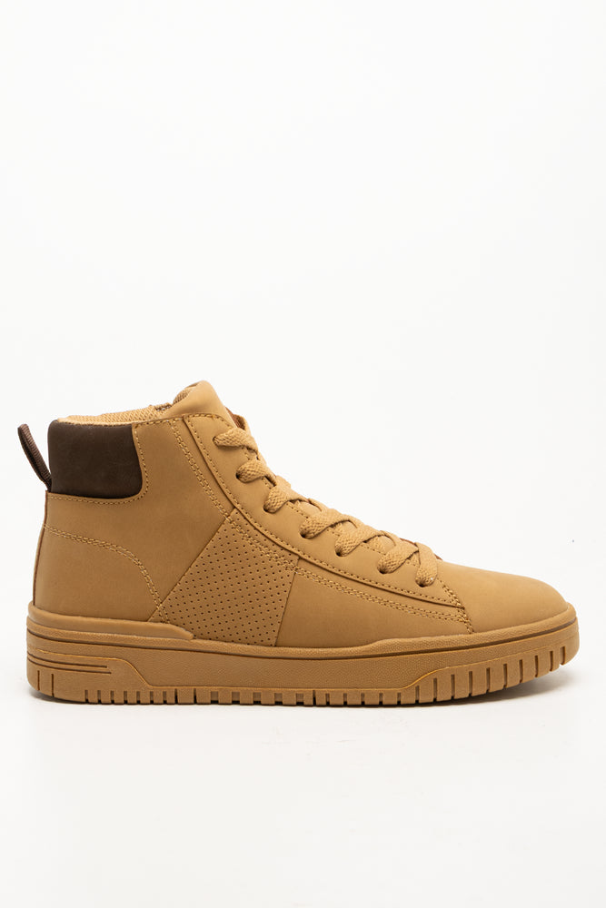 Skater High Top Sneaker Tan (1)