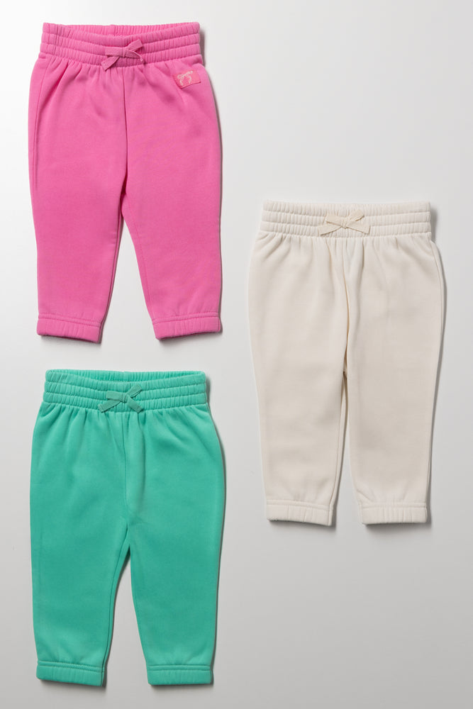 3 Pack Trackpants Green, Pink And White