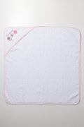 Hooded Towel Pink & White (2)