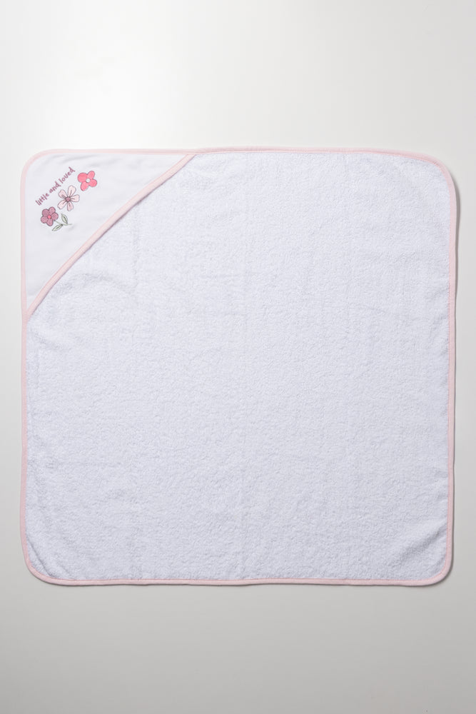 Hooded Towel Pink & White (2)