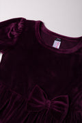 Puff Sleeve Dress Plum (1)