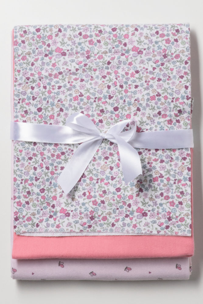 3 Pack Receiver Blankets Pink