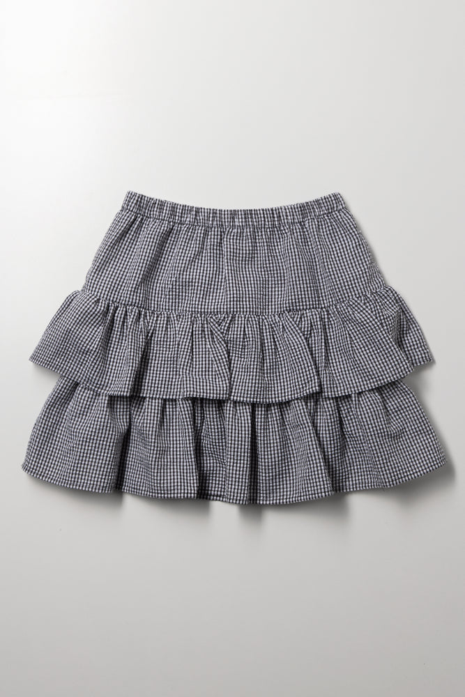 Gingham Rara Tiered Skirt Multicolour (1)