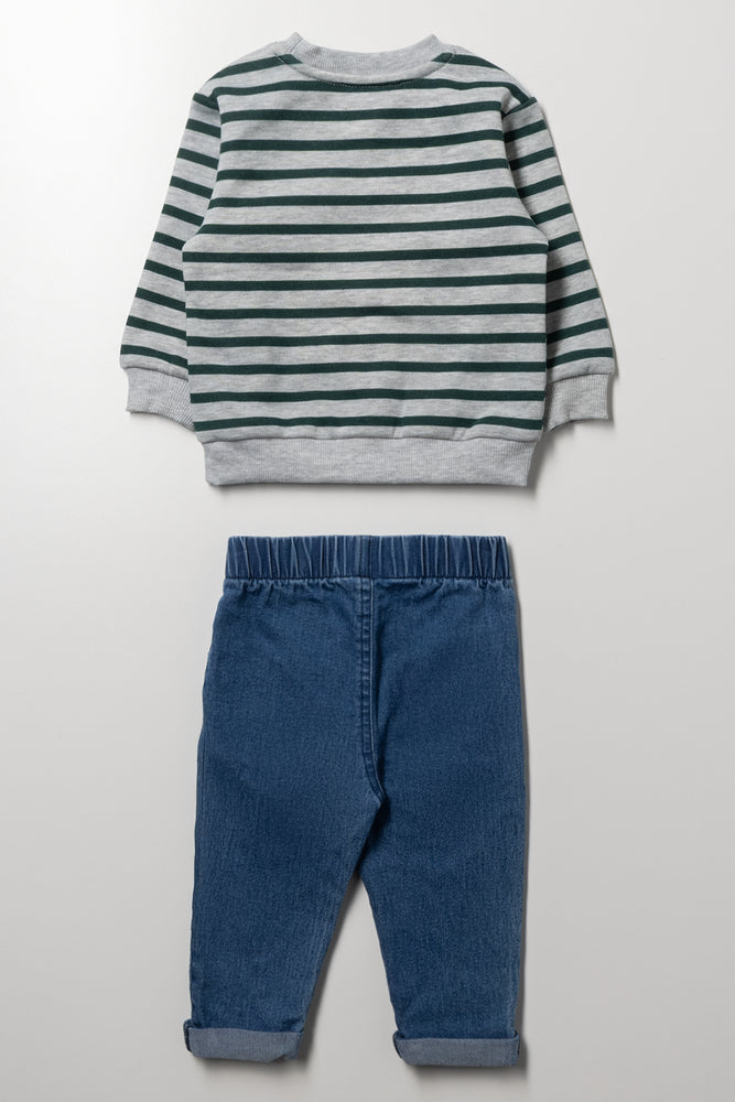 Mickey Mouse Denim Set Grey And Blue (3)