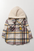 Lion King Check Hooded Shacket Natural
