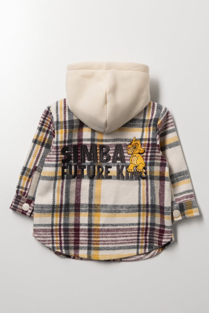 Lion King Check Hooded Shacket Natural (2)
