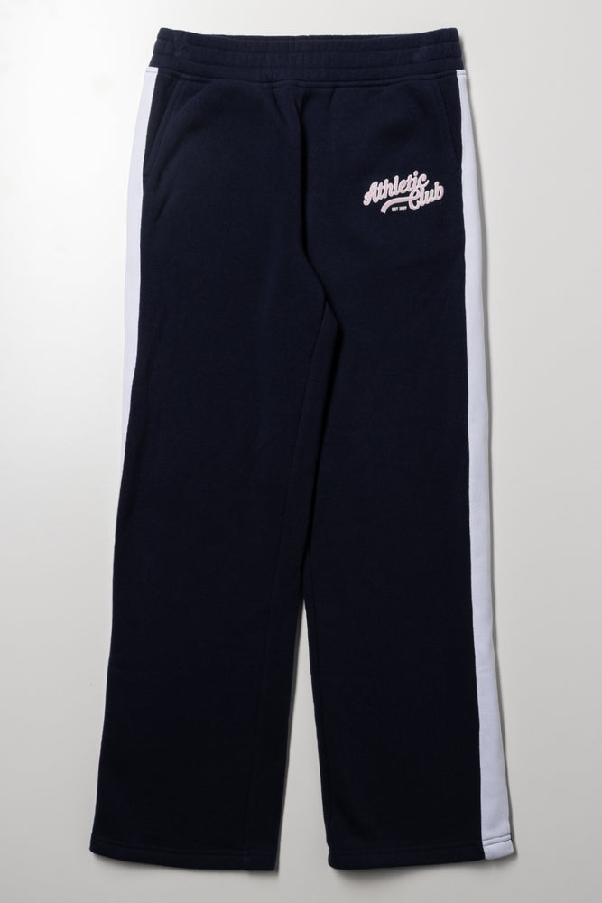 Wide Leg Trackpants Navy