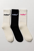 3 Pack Anklet Socks Black And Natural