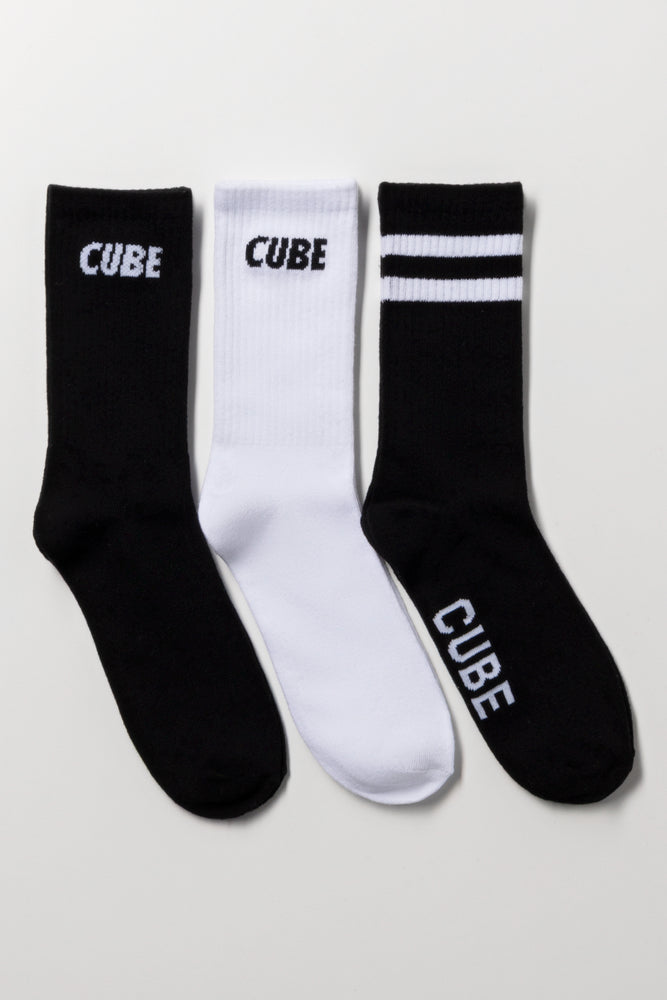 3 Pack Socks Black And White