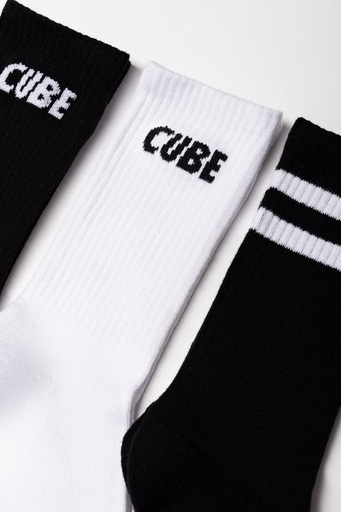 3 Pack Socks Black And White (2)