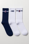 3 Pack Socks White And Navy (1)