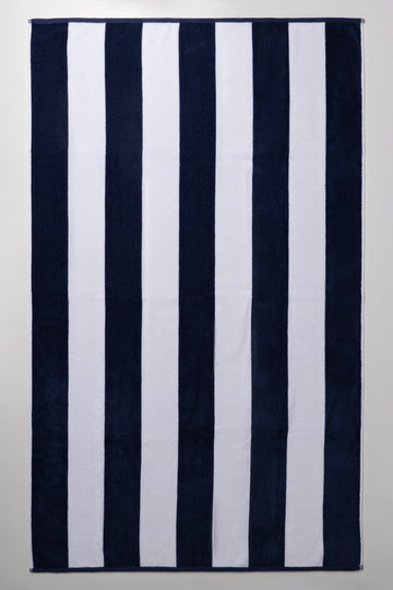 Stripe Bath Sheet Navy And White