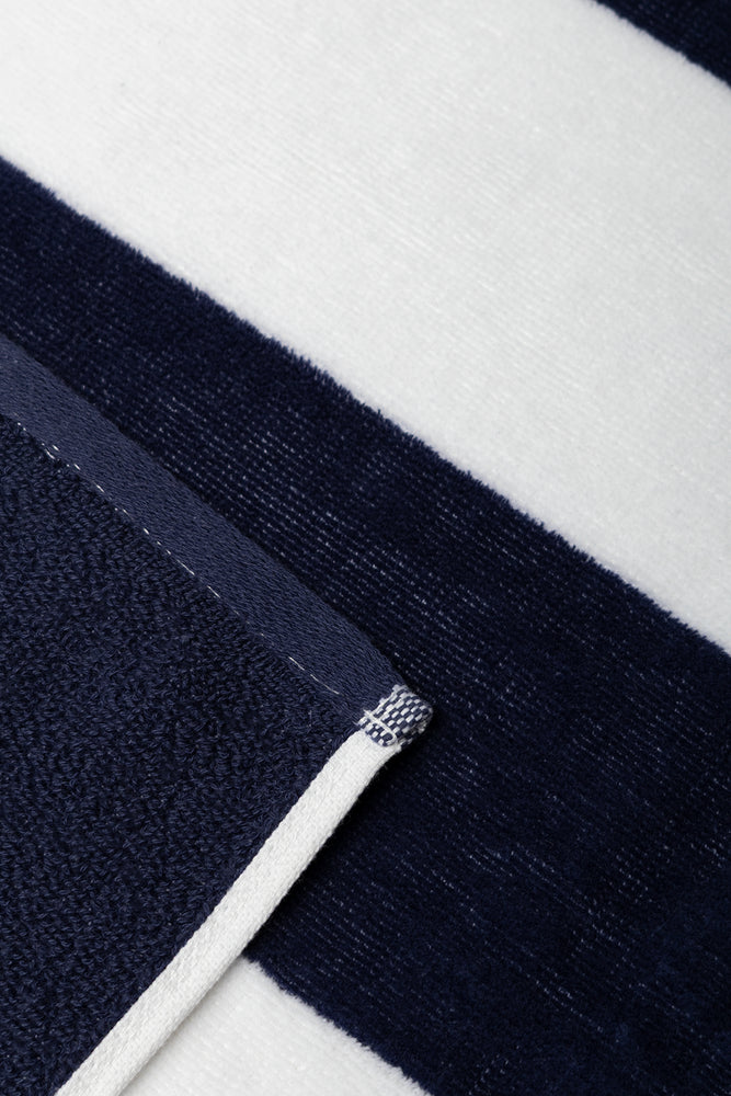 Stripe Bath Sheet Navy And White (1)