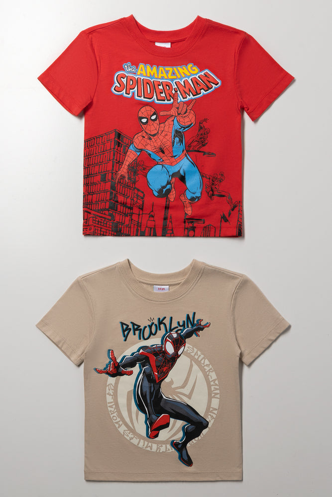 Spider-Man 2 Pack T-Shirts Red And Natural (1)