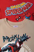 Spider-Man 2 Pack T-Shirts Red And Natural (2)