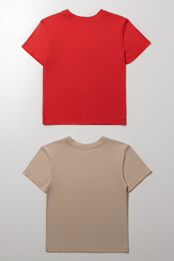 Spider-Man 2 Pack T-Shirts Red And Natural (4)