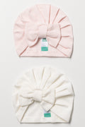 2 Pack Turbans Pink & White