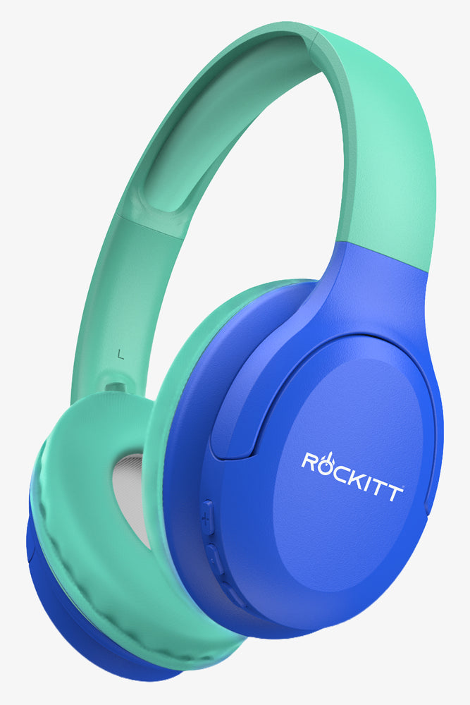 Rockitt Brave Series Bluetooth Headphones Blue And Green