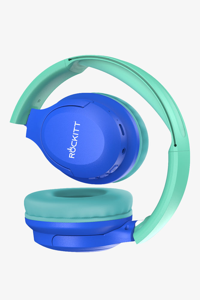 Rockitt Brave Series Bluetooth Headphones Blue And Green (3)