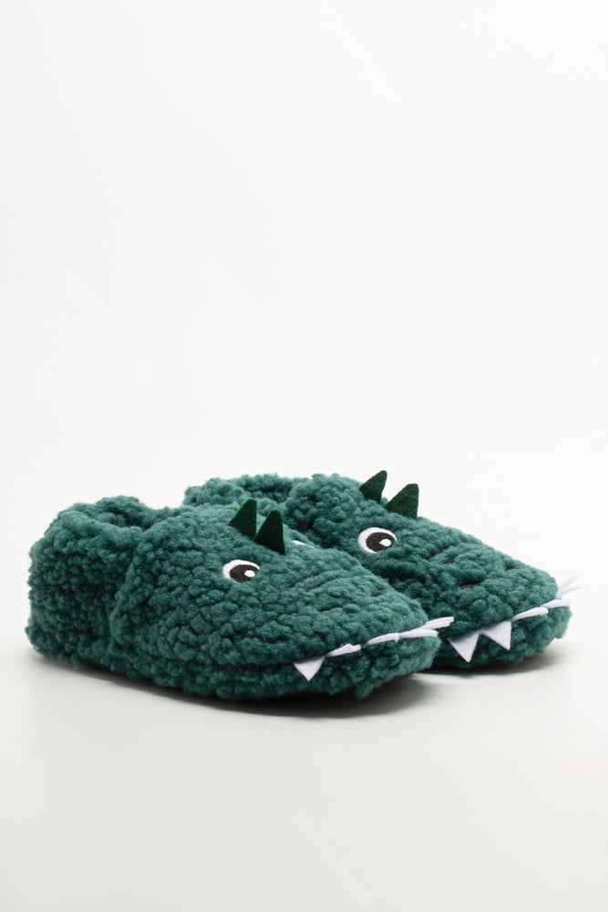 Dinosaur Slippers Green