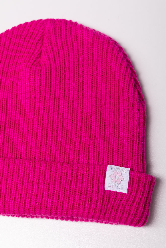 Rib Beanie Pink (1)