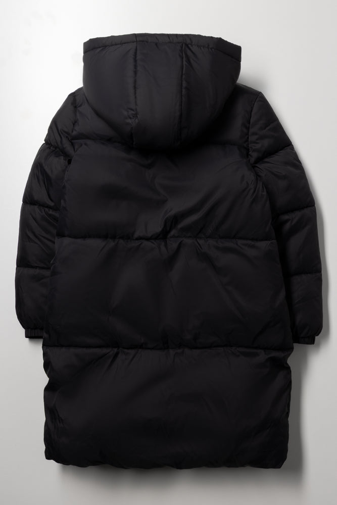 Long Line Puffer Jacket Black (2)