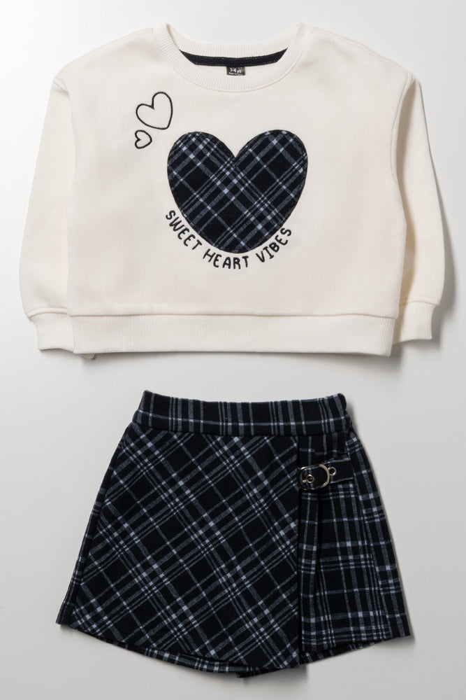 Skort Set Black And Cream