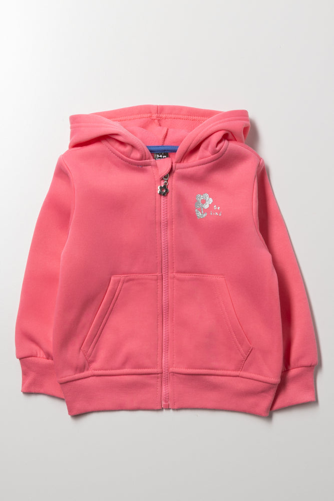 Zip Through Hoodie Pink
