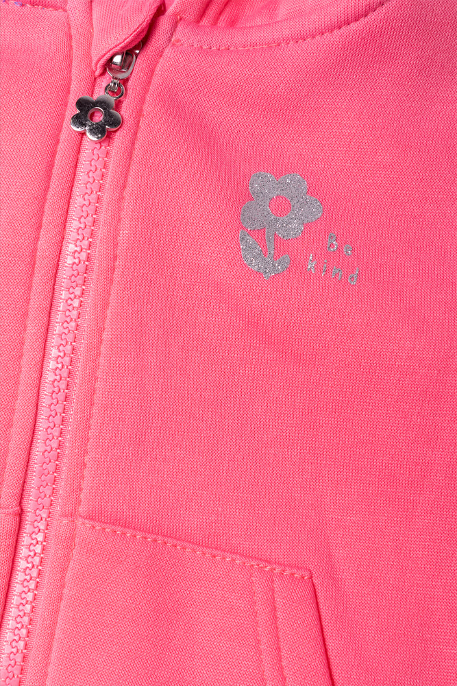 Zip Through Hoodie Pink