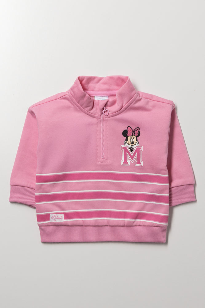 Minnie Mouse Quarter Zip Tracktop Pink