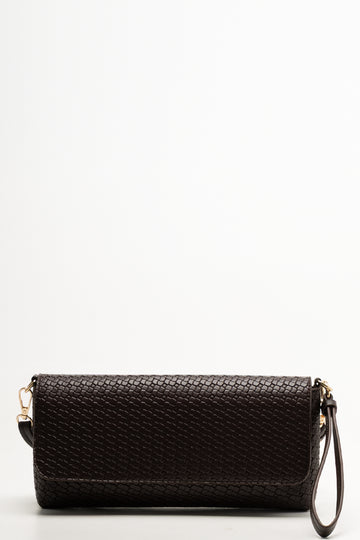 Weave Clutch Bag Brown