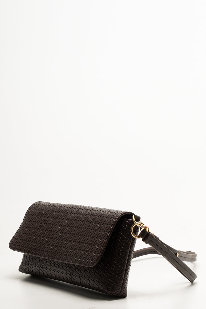 Weave Clutch Bag Brown (1)