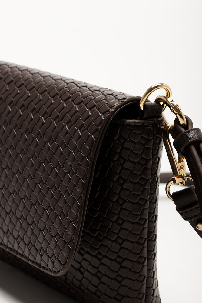 Weave Clutch Bag Brown (4)