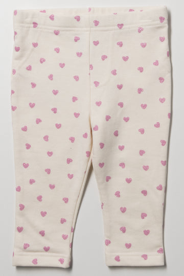 Heart Leggings White