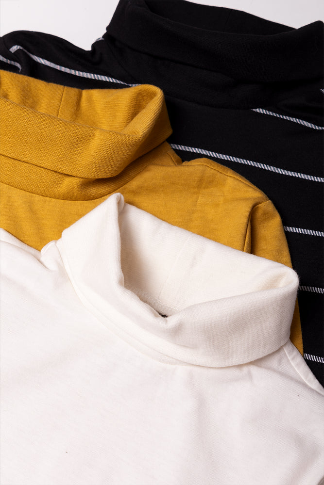 3 Pack Polonecks Black, Yellow And Cream (1)