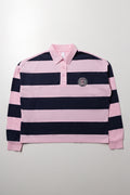 Long Sleeve Golfer Navy And Pink