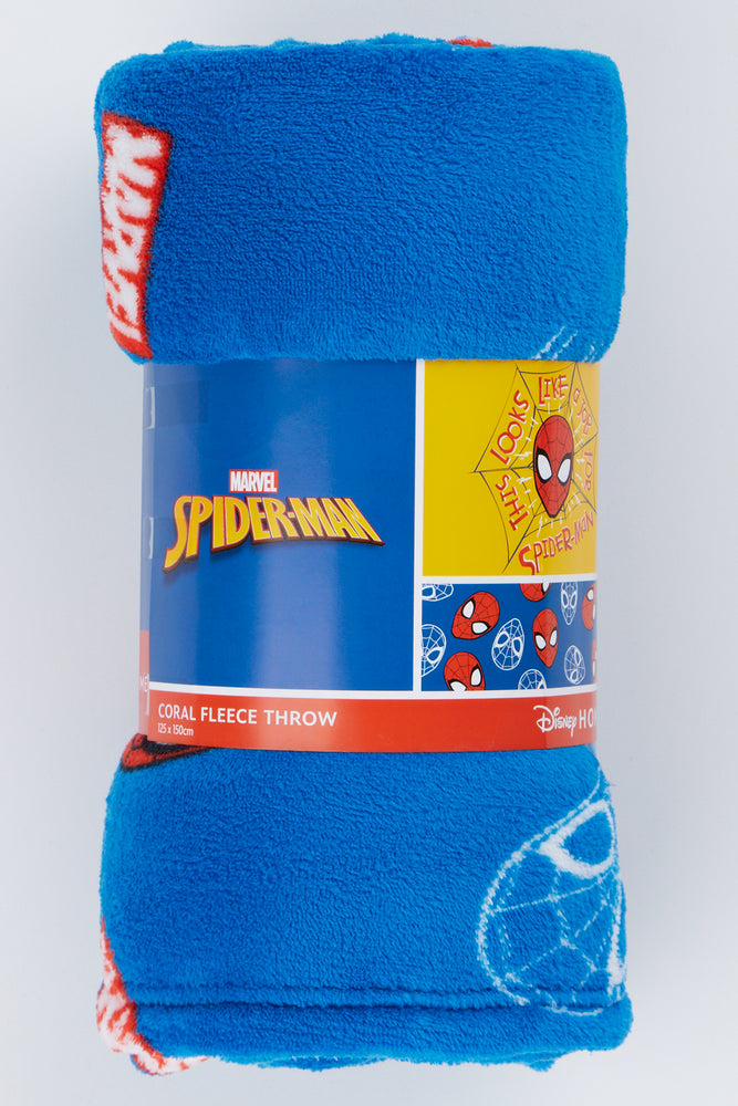 Spider-Man Fleece Throw Blue