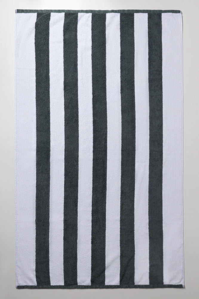 Striped Bath Sheet Deep Green