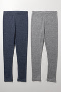 2 Pack Leggings Blue And Grey