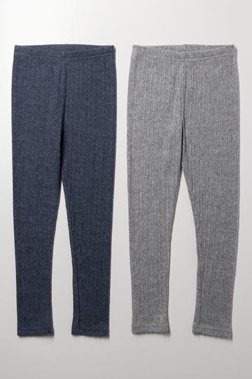 2 Pack Leggings Blue And Grey