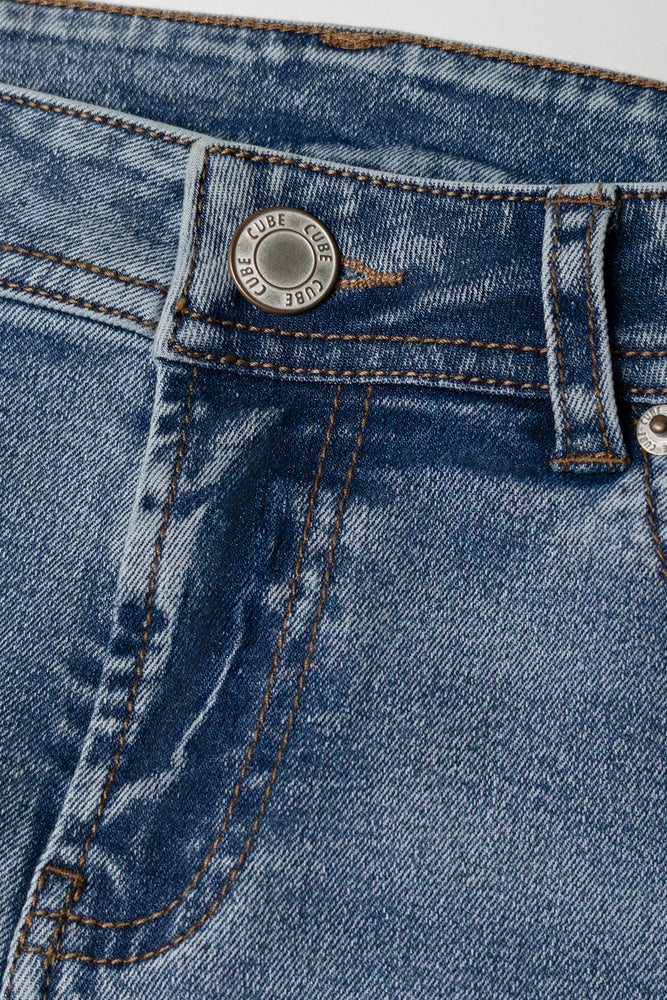 Flare Leg Denim Jeans Blue (5)