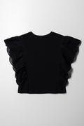 Anglaise Sleeves Knit Top Black (2)