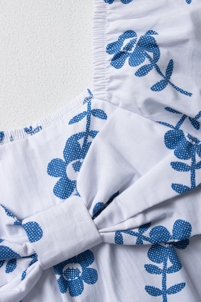 Floral Top Blue & White (1)