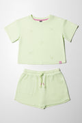 Fleece Shorts Set Lime